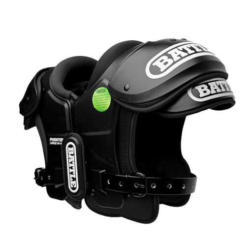 Battle Youth Medium Black Phantom Football Shoulder Pads - Impact Protection