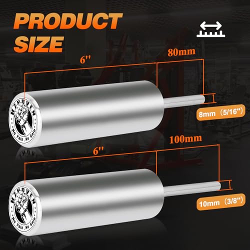 10 mm Diameter, 6-Inch Weight Stack Pin Extender for Gym Cable Machines