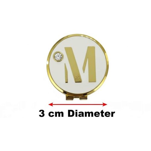EGG PRO Initial Golf Ball Marker, 3 cmDiameter, Crystal Accent, Initial S