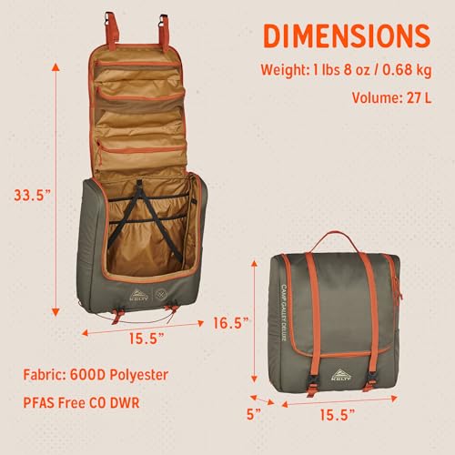 Kelty Camp Galley Deluxe Outdoor Kitchen Organization Kit with Deep Pockets & Paper Towel Holder