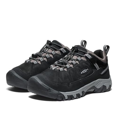 KEEN Kids Targhee 4 Waterproof Hiking Shoes Big Kid Black/Steel Grey Size 7