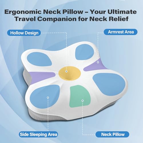 SAHEYER Grey Memory Foam Travel Pillow for Camping & Sleeping