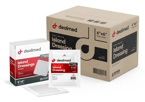 6x6 Inch Sterile Gauze Dressings with Adhesive Borders - Pack of 150