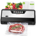 Bonsenkitchen Vacuum Sealer Machine with 1 Roll & 5 Bags, Black - Food Preservation & Custom Bag Cutter