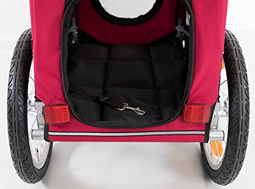 TRIXIE Small Dog Bike Trailer for Bicycles - Up to 33 lbs, Quick Fold & Set-Up, Red