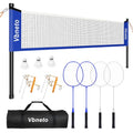 Vbneto Blue & White Portable Badminton Set - 20ft x 5ft Outdoor Net with Rackets & Shuttlecocks