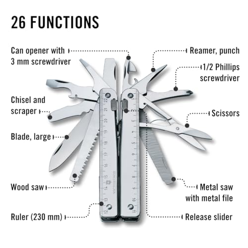 Victorinox Swiss Tool X 26-Function Multi-Tool with Nylon Pouch - Silver, Old Packaging