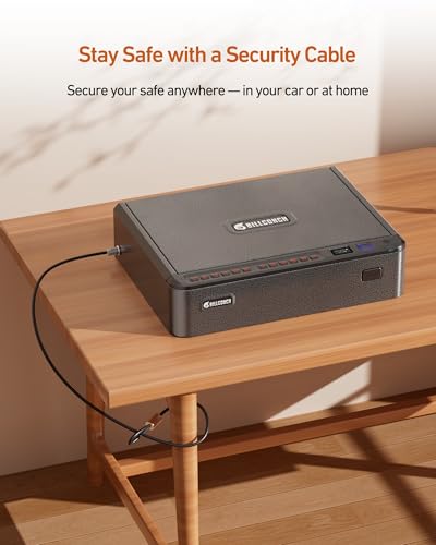Large Black Smart Gun Safe with Fingerprint App Keypad LCD & Security Cable