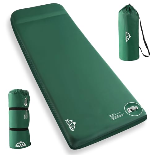 Ultra-Thick Memory Foam Camping Sleeping Pad with Self-Inflating Technology and Pillow