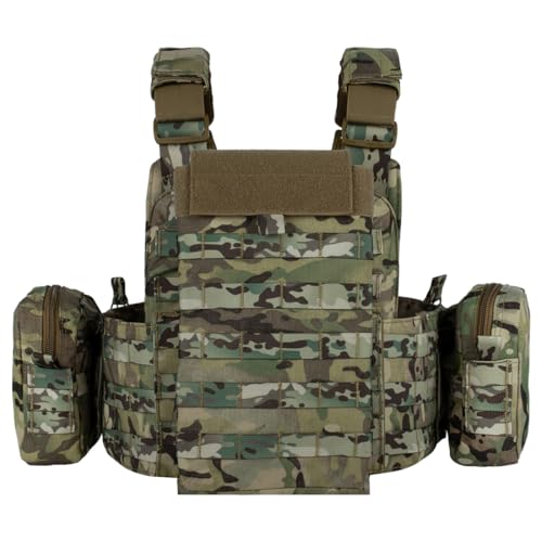 Camo Tactical Molle Vest for Men Airsoft Lightweight Modular Breathable Quick Release Hunting Vest