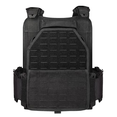 Men's Tactical Outdoor Vest - 1000D Nylon, Quick Release, Black, One Size