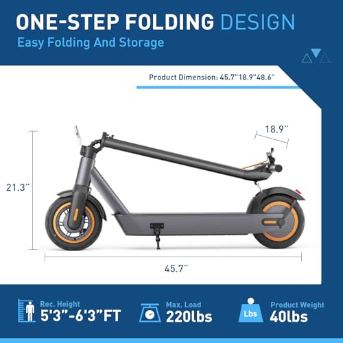 Hiboy S2 Max Electric Scooter - 500W Motor, 40.4 Mile Range, Black