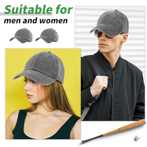 Bonuci 50 Pack Vintage Washed Baseball Caps Gray Adjustable Cotton Sports Hats for Men Women