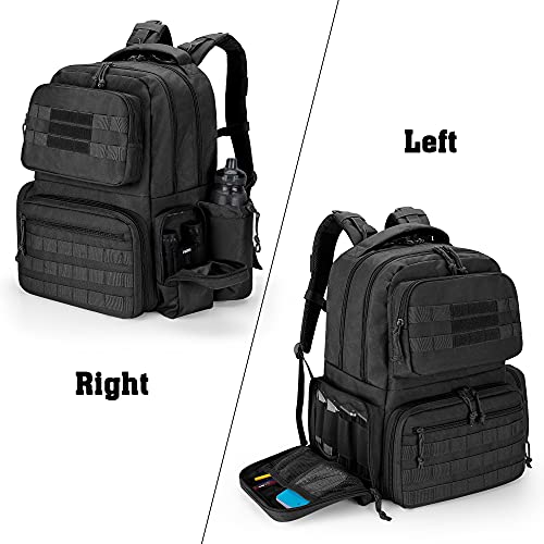 DSLEAF Black Pistol Range Backpack with 6 Pistol Cases - Shooting Gun Bag
