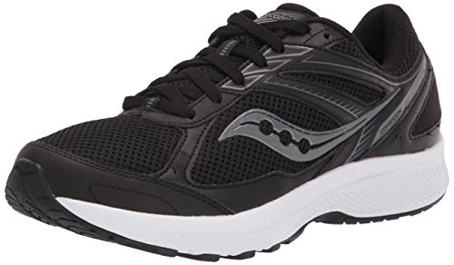 Saucony Men's Cohesion 14 Trail Running Shoes Black/White 12 Wide