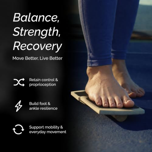 White Wooden Ankle Balance Board for Foot Strength and Plantar Fasciitis Relief - Burke Home Goods