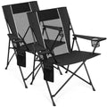 Portable Folding Camping Chair with Mesh Back and Black Variation