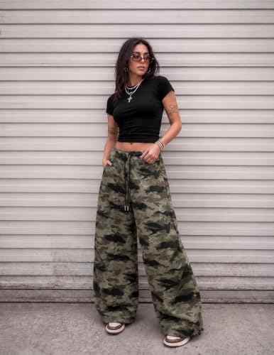 Aelfric Eden Women's Baggy Camouflage Sweatpants Small Unisex Y2K Streetwear