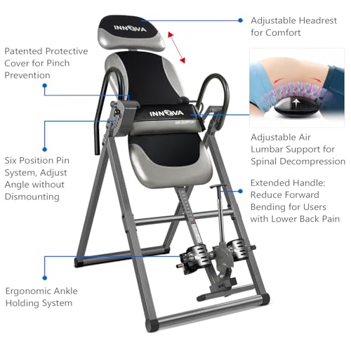 Innova ITX9900 Inversion Table with Air Lumbar Support - Adjustable & Heavy Duty