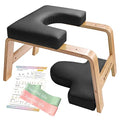 OIXXAF Yoga Headstand Bench – Wooden Inversion Stool for Beginners, Relieves Neck & Shoulder Pressure, Supports Up to 300 lbs, Black