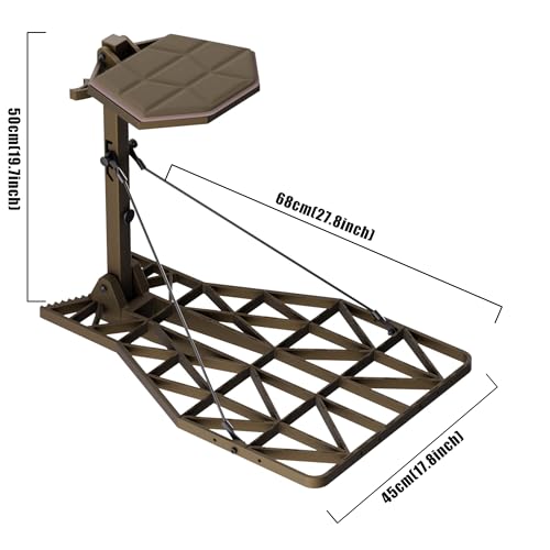 Lightweight Cast Aluminum Hang-On Tree Stand for Deer Hunting, 27.8 x 17.8 Platform