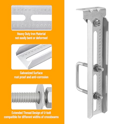 12-Inch Galvanized Boat Trailer Bunk Brackets for Crossmembers - Racewill