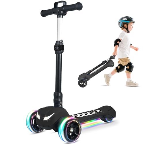 BLISSRIDE Electric Kids Scooter 3 Adjustable Heights Black Age 3-12 5MPH Safe Speed