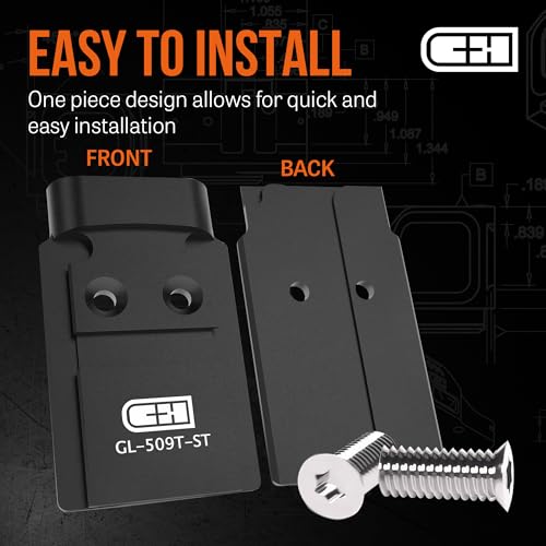 C+H Precision Optics Adapter Plate for Glock MOS Holosun 509T Steel Made in USA