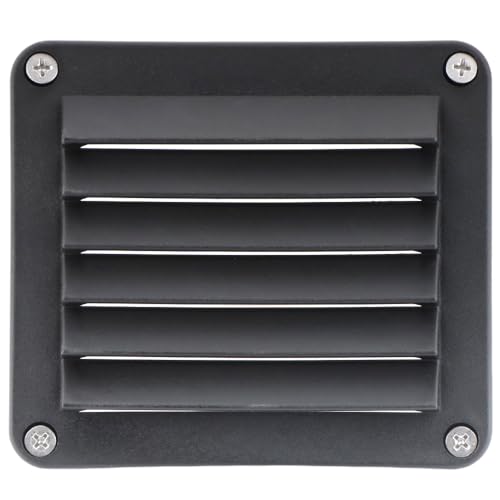 Marine Vent 5-1/2 Inch Louvered Plastic Through Vent for Boat and Caravan, Black