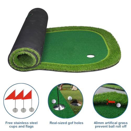 BOBURN 5x12ft Golf Putting Green Mat - Indoor/Outdoor Practice Training Surface
