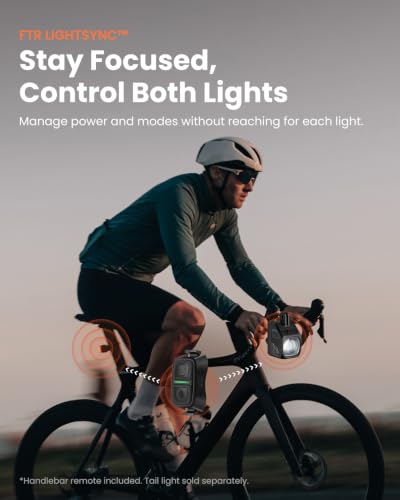 Bike Front Light 1700 Lumens with Glare-Free Beam and Remote Control