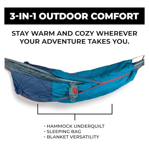 Grand Trunk ThermaQuilt Hammock Underquilt Blue/Navy Blue - Insulated Camping Accessory