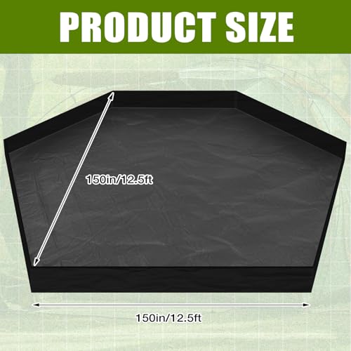 Tinideya 12.5 ft Waterproof Hexagon Tent Floor Mat with Vertical Edge for Camping