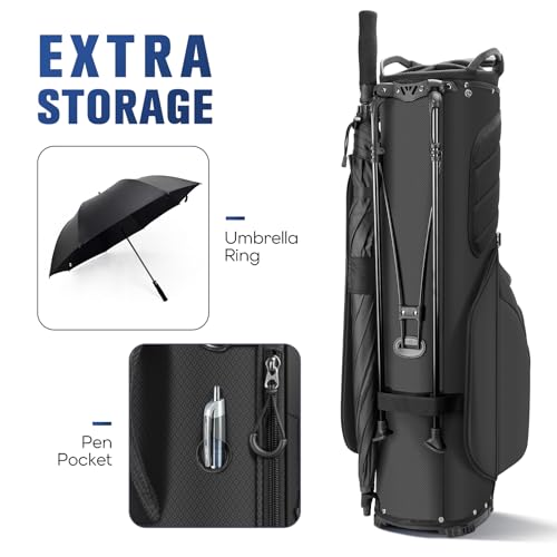 RIOROO 5-Way Golf Stand Bag with Full Dividers Lightweight Rain Cover Cooler