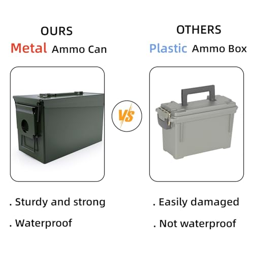 50 Cal Metal Ammo Can Waterproof & Airtight Storage - Blackish Green, HARDROCK