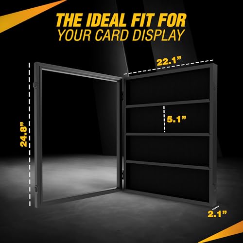NicheTekk Wall-Mounted Baseball Card Display Case with UV Protection - Holds 24 Cards