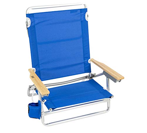 Rio Beach Classic 5-Position Lay-Flat Folding Beach Chair - Pacific Blue