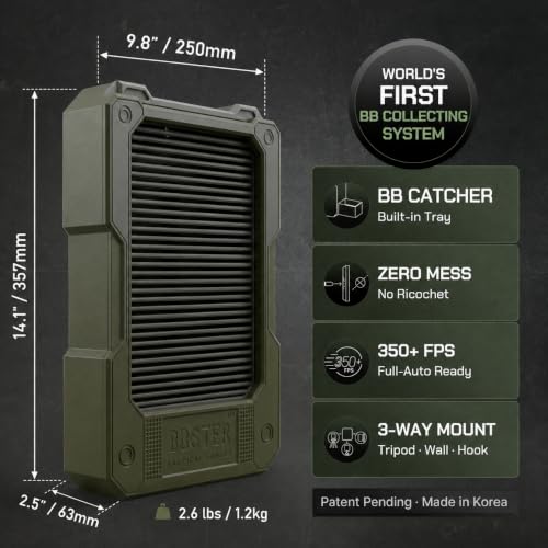 BBSTER Mechanical BB Target Trap for Airsoft, 400+ FPS, Reusable & Shock-Absorbing