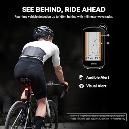 Bike Radar Tail Light with Brake Sensing 2000mAh Battery Cycling Safety