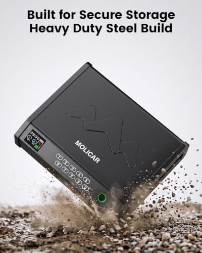 MOLICAR Biometric Gun Safe for Handgun Quick Access Nightstand Security Safe