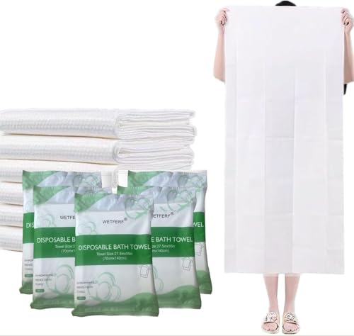 20 Pack Large Disposable Bath Towels 55x27.5 Inches Thick for Travel & Spa