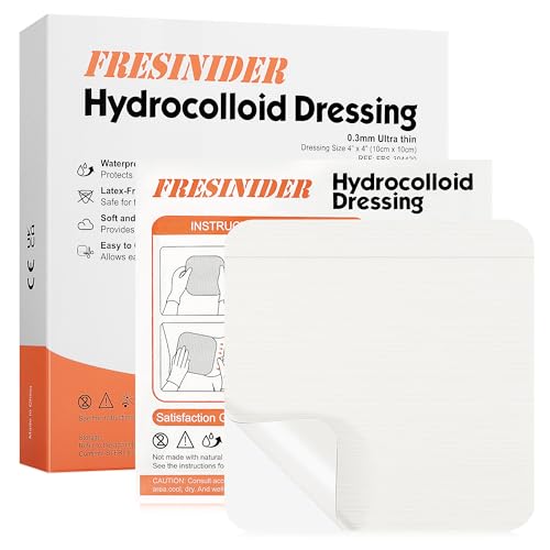 Hydrocolloid Wound Dressing 4x4 Inch Pack of 20 Waterproof Skin Patches for Faster Healing