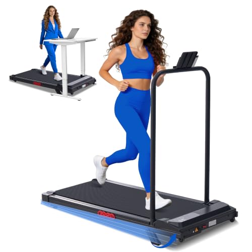 Portable Walking Pad Treadmill with Handle Bar & Incline for Home Fitness