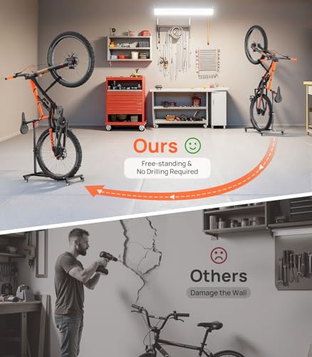 Housolution Vertical Bike Storage Rack with Wheels - No Drilling, 1 Pack