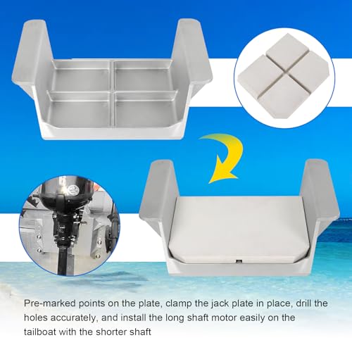 4-inch Setback Jack Plate for Outboard Motors Up to 35HP - Aluminum Replacement