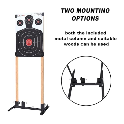 Atflbox 2-Pack Shooting Target Stand with 10 Paper Targets & Adjustable Base