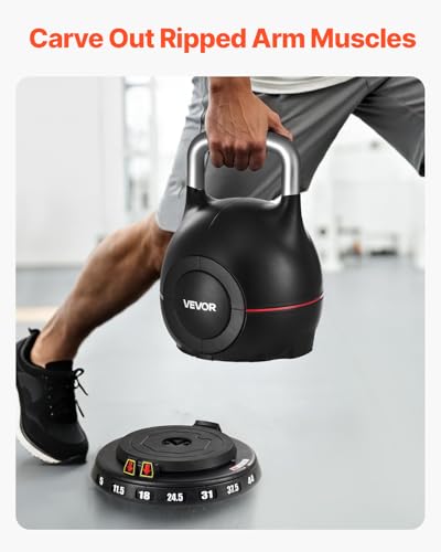 VEVOR Adjustable Kettlebell 44 lbs - Full-Body Strength Training, Space-Saving