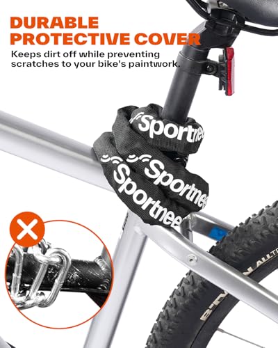 Heavy Duty Bicycle Chain Lock, 5-Digit Resettable Combination, 3.2ft, Anti-Theft Security