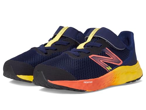 Baby Boys Running Shoes with Hook and Loop Closure - Fresh Foam Arishi V4, Navy & Red, Toddler Wide Fit