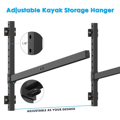 Heavy Duty Kayak Storage Rack Wall Mount with Adjustable Support - Black+Pink